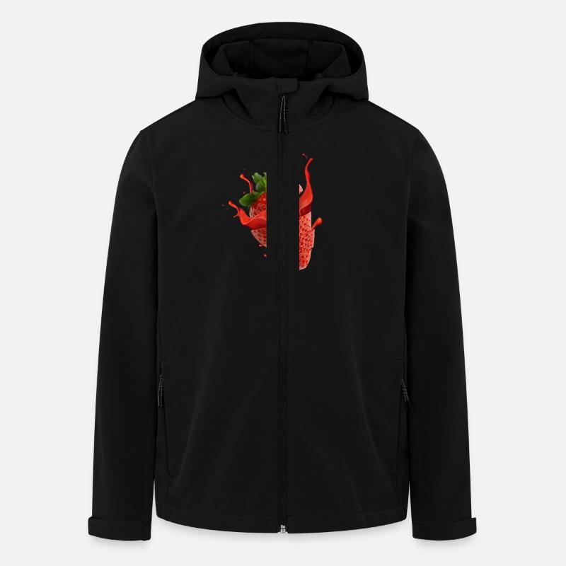 Fraise avec éclaboussure - Veste softshell homme en polyester recyclé Stanley/Stella - noir