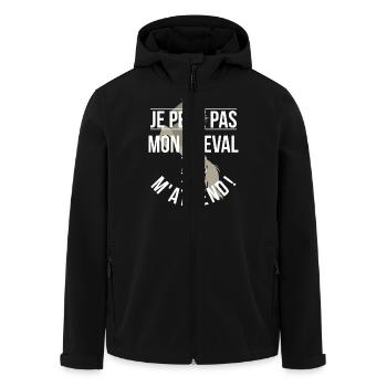 Mon cheval m'attend - Veste softshell homme en polyester recyclé Stanley/Stella - noir - Devant - AI Model Male 185 light (185cm)