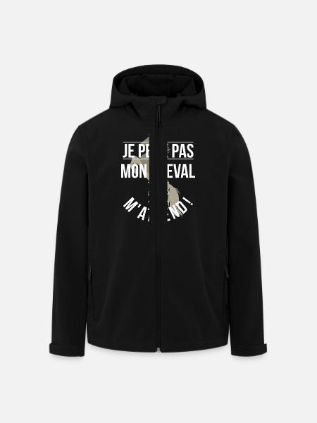 Mon cheval m'attend - Veste softshell homme en polyester recyclé Stanley/Stella - noir
