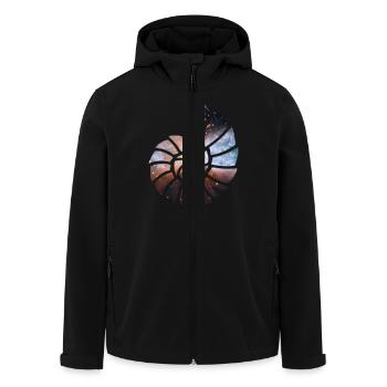 Kosmische Spirale - Recycelte Männer Softshell-Jacke von Stanley/Stella - Schwarz - Vorne - AI Model Male 185 light (185cm)
