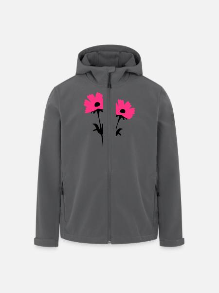 cosmos_flowers - Men’s Recycled Softshell Jacket by Stanley/Stella - black