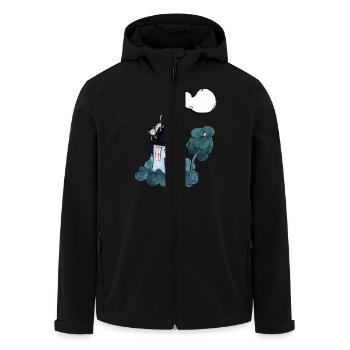 Haexenhaus mit Katze - Recycelte Männer Softshell-Jacke von Stanley/Stella - Schwarz - Vorne - AI Model Male 185 light (185cm)