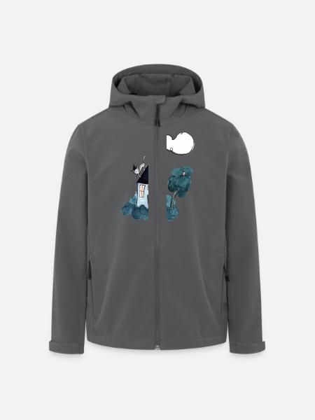 Haexenhaus mit Katze - Recycelte Männer Softshell-Jacke von Stanley/Stella - Schwarz