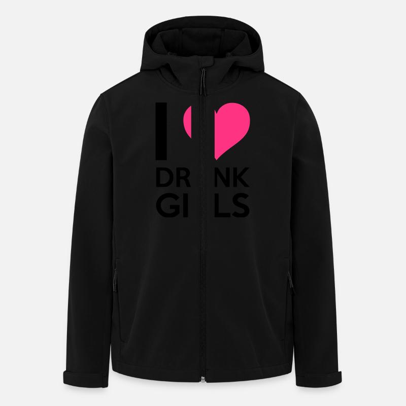 I Love Drunk Girls - Recycelte Männer Softshell-Jacke von Stanley/Stella - Schwarz