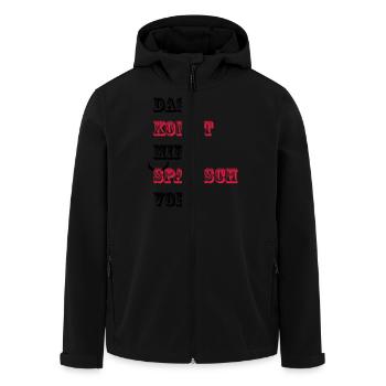 Das kommt mir Spanisch vor - Recycelte Männer Softshell-Jacke von Stanley/Stella - Schwarz - Vorne - AI Model Male 185 light (185cm)