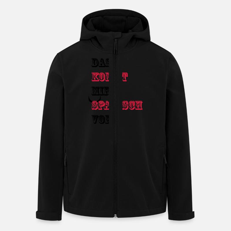 Das kommt mir Spanisch vor - Recycelte Männer Softshell-Jacke von Stanley/Stella - Schwarz
