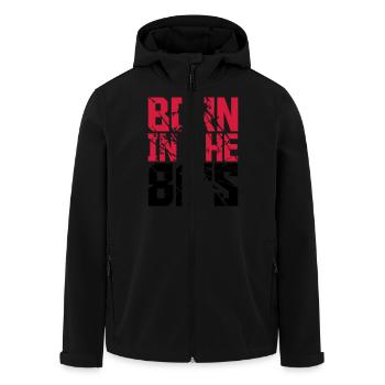 Cool, né dans les années 80, texte Design - Veste softshell homme en polyester recyclé Stanley/Stella - noir - Devant - AI Model Male 185 light (185cm)