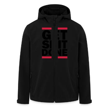 Get Shit Done - Recycelte Männer Softshell-Jacke von Stanley/Stella - Schwarz - Vorne - AI Model Male 185 light (185cm)