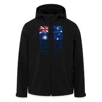 Australien - Down Under - Vintage Look - Recycelte Männer Softshell-Jacke von Stanley/Stella - Schwarz - Vorne - AI Model Male 185 light (185cm)