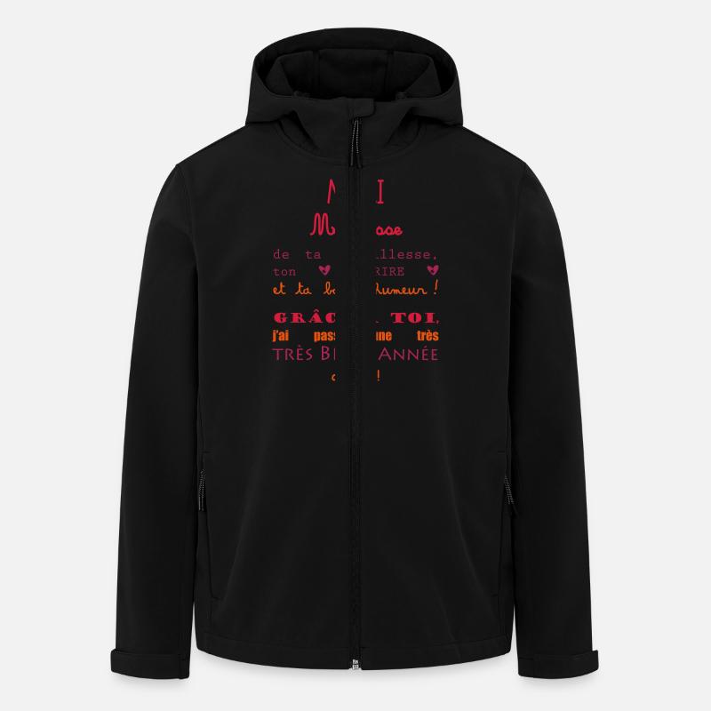 merci maîtresse cadeau de fin d'année cp - Veste softshell homme en polyester recyclé Stanley/Stella - noir