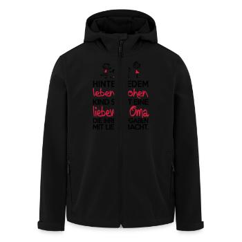 Ich bin eine Oma die ihre Aufgaben mit Liebe macht - Recycelte Männer Softshell-Jacke von Stanley/Stella - Schwarz - Vorne - AI Model Male 185 light (185cm)