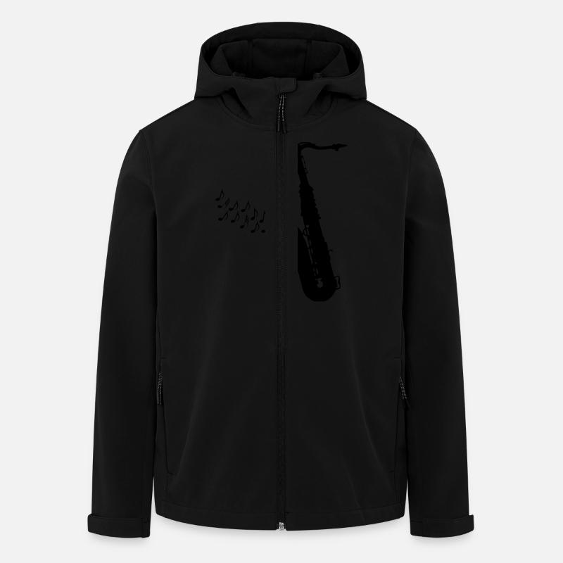 Saxophone / Jazz / Music - Men’s Recycled Softshell Jacket by Stanley/Stella - black
