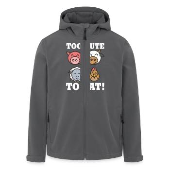 Trop mignon pour manger ! Droits des végétalien - Veste softshell homme en polyester recyclé Stanley/Stella - charbon - Devant - AI Model Male 185 light (185cm)
