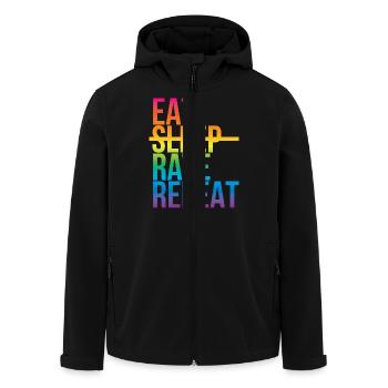 Rave - Eat sleep repeat3 - Recycelte Männer Softshell-Jacke von Stanley/Stella - Schwarz - Vorne - AI Model Male 185 light (185cm)
