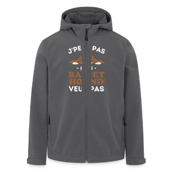 Chien de Race Basset Hound 2 - Veste softshell homme en polyester recyclé Stanley/Stella - noir - Devant - AI Model Male 185 light (185cm)