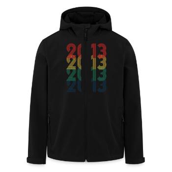 Cool Retro 2013, 9 ans, 9ème anniversaire Enfants - Veste softshell homme en polyester recyclé Stanley/Stella - noir - Devant - AI Model Male 185 light (185cm)