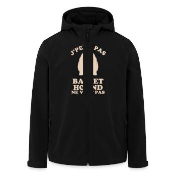 Chien de race basset hound 2 - Veste softshell homme en polyester recyclé Stanley/Stella - noir - Devant - AI Model Male 185 light (185cm)