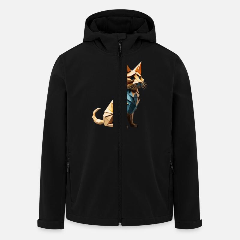 chat origami 2 - Veste softshell homme en polyester recyclé Stanley/Stella - noir