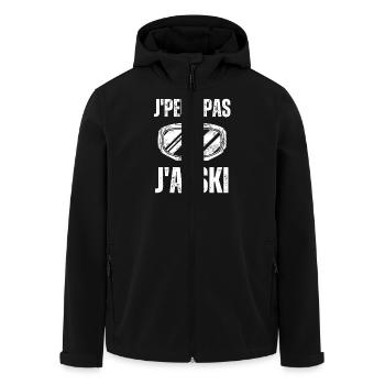 Humour ski skieur 1 - Veste softshell homme en polyester recyclé Stanley/Stella - noir - Devant - AI Model Male 185 light (185cm)