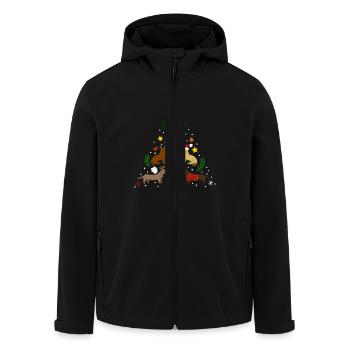 Dackel Baum Weihnachten - Recycelte Männer Softshell-Jacke von Stanley/Stella - Schwarz - Vorne - AI Model Male 185 light (185cm)