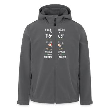 Humour père Noël - Veste softshell homme en polyester recyclé Stanley/Stella - charbon - Devant - AI Model Male 185 light (185cm)