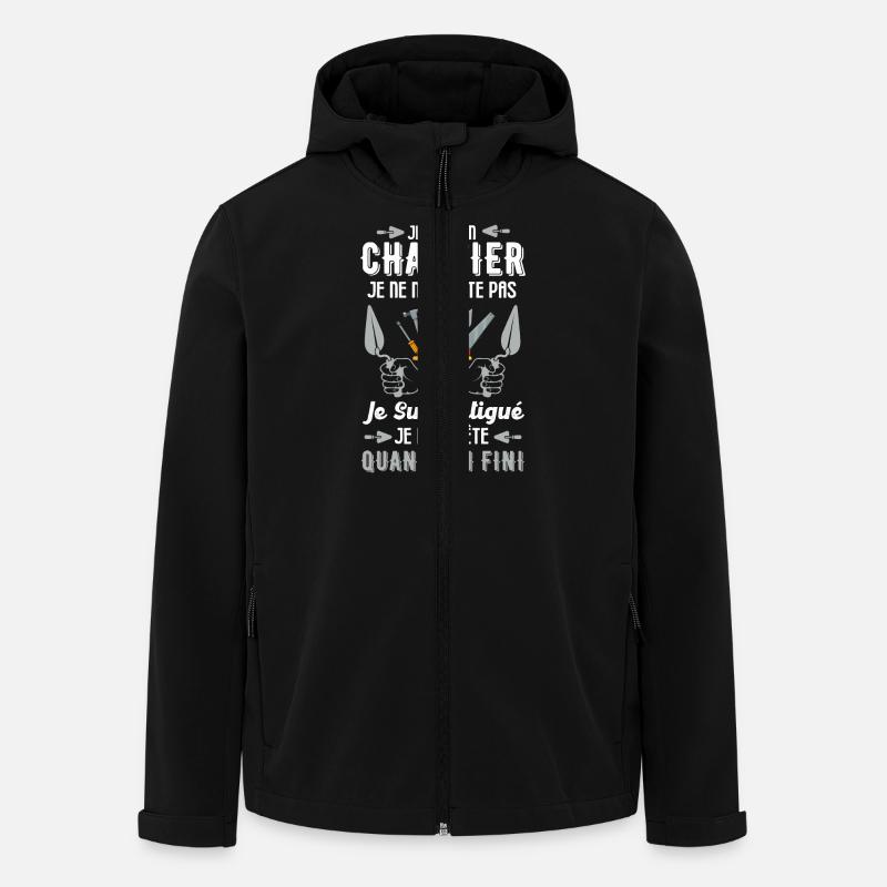 Humour chantier construction maçon 1 - Veste softshell homme en polyester recyclé Stanley/Stella - noir