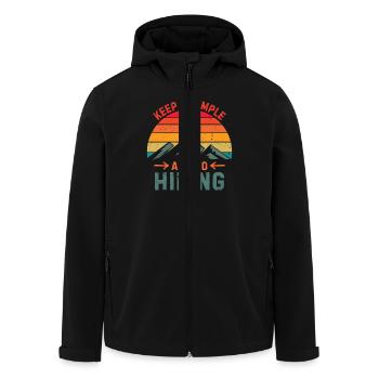 Keep is simpleand go hiking 1 - Men’s Recycled Softshell Jacket by Stanley/Stella - black - Front - AI Model Male 185 light (185cm)