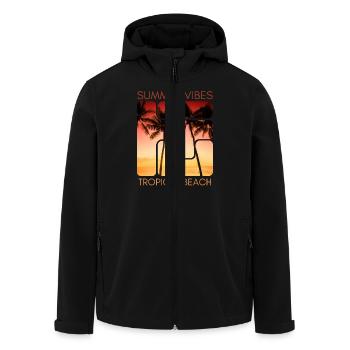Summer vibes tropical beach - Veste softshell homme en polyester recyclé Stanley/Stella - noir - Devant - AI Model Male 185 light (185cm)