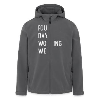 Four Day Working Week - Men’s Recycled Softshell Jacket by Stanley/Stella - anthracite - Front - AI Model Male 185 light (185cm)