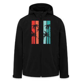 Palm Island Sommerurlaub - Recycelte Männer Softshell-Jacke von Stanley/Stella - Schwarz - Vorne - AI Model Male 185 light (185cm)