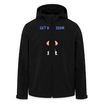 Get well soon - Men’s Recycled Softshell Jacket by Stanley/Stella - black - Front - AI Model Male 185 light (185cm)