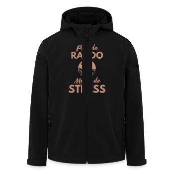Humour randonnée - Veste softshell homme en polyester recyclé Stanley/Stella - noir - Devant - AI Model Male 185 light (185cm)
