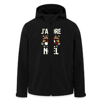 J adore Noël - Veste softshell homme en polyester recyclé Stanley/Stella - noir - Devant - AI Model Male 185 light (185cm)