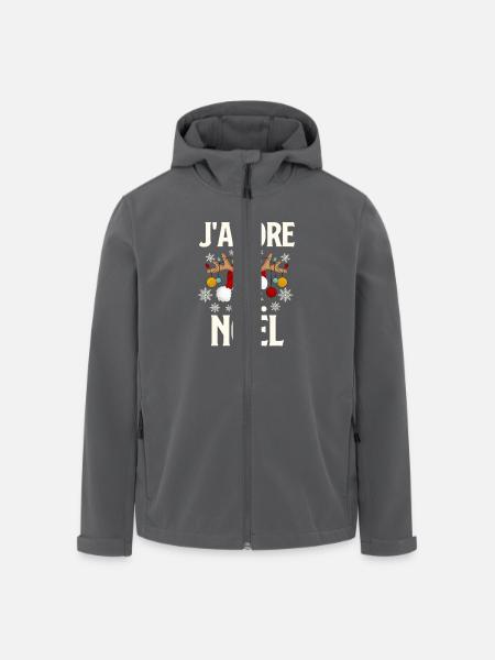 J adore Noël - Veste softshell homme en polyester recyclé Stanley/Stella - noir