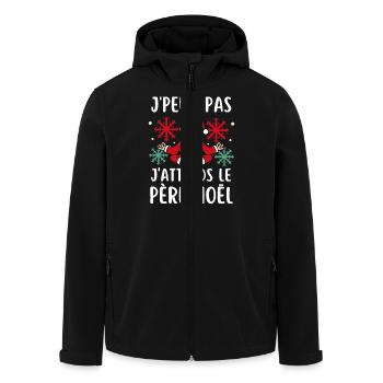 Je peux pas j attends le père Noël - Veste softshell homme en polyester recyclé Stanley/Stella - noir - Devant - AI Model Male 185 light (185cm)