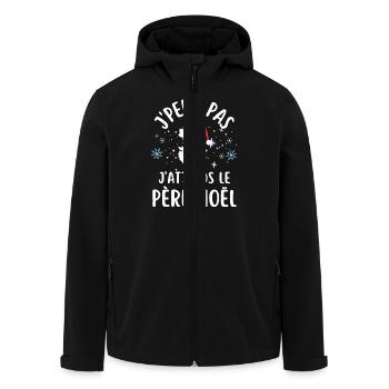 J attends le père Noël - Veste softshell homme en polyester recyclé Stanley/Stella - noir - Devant - AI Model Male 185 light (185cm)