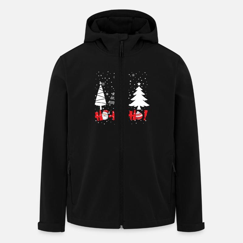 Hohoho sapins de Noël - Veste softshell homme en polyester recyclé Stanley/Stella - noir