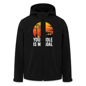 Excavator Construction Worker - Men’s Recycled Softshell Jacket by Stanley/Stella - black - Front - AI Model Male 185 light (185cm)