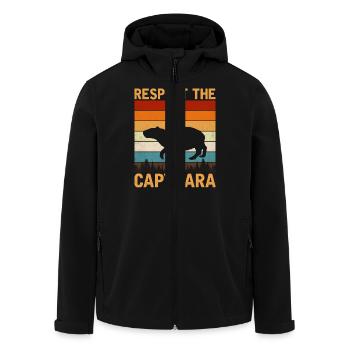 Capybara - Recycelte Männer Softshell-Jacke von Stanley/Stella - Schwarz - Vorne - AI Model Male 185 light (185cm)