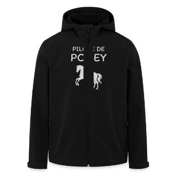 La vie est meilleure avec les chevaux - Veste softshell homme en polyester recyclé Stanley/Stella - noir - Devant - AI Model Male 185 light (185cm)