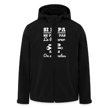 Si papa ne peut pas le réparer - Veste softshell homme en polyester recyclé Stanley/Stella - noir - Devant - AI Model Male 185 light (185cm)