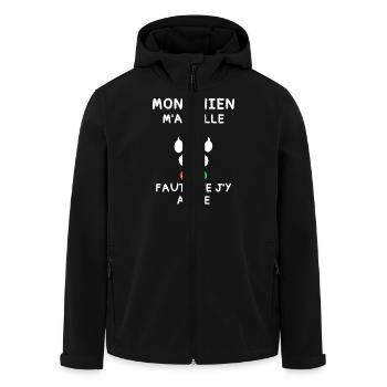 Mon Chien m appelle faut que j y aille - Veste softshell homme en polyester recyclé Stanley/Stella - noir - Devant - AI Model Male 185 light (185cm)