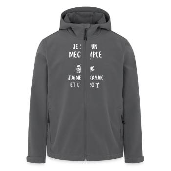 Mec simple j aime le kayak et l apéro - Veste softshell homme en polyester recyclé Stanley/Stella - charbon - Devant - AI Model Male 185 light (185cm)