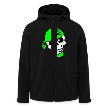 Chapeau de pirate crâne squelette tête de mort Halloween - Veste softshell homme en polyester recyclé Stanley/Stella - noir - Devant - AI Model Male 185 light (185cm)