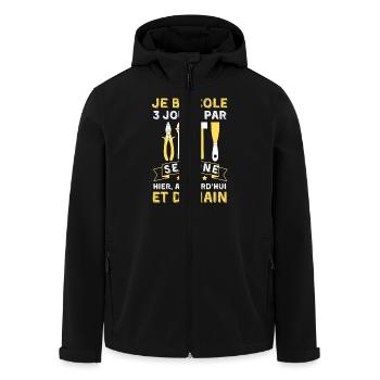 Je bricole trois jours par semaine - Veste softshell homme en polyester recyclé Stanley/Stella - noir - Devant - AI Model Male 185 light (185cm)