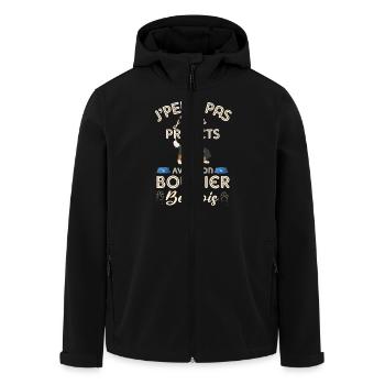 j ai des projets avec mon chien bouvier bernois - Veste softshell homme en polyester recyclé Stanley/Stella - noir - Devant - AI Model Male 185 light (185cm)