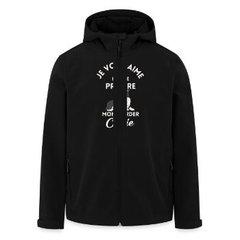 je vous aime bien je préfère mon border collie - Veste softshell homme en polyester recyclé Stanley/Stella - noir - Devant - AI Model Male 185 light (185cm)