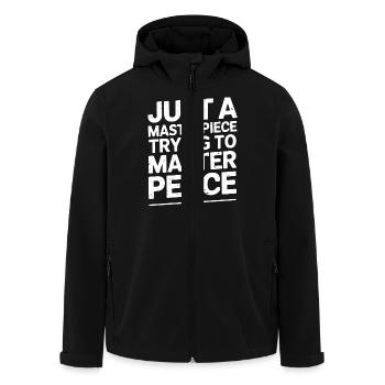 Meisterwerk des inneren Friedens - Recycelte Männer Softshell-Jacke von Stanley/Stella - Schwarz - Vorne - AI Model Male 185 light (185cm)