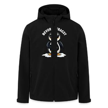 Bevor du fragst Nein lustiges mit süßem Pinguin - Recycelte Männer Softshell-Jacke von Stanley/Stella - Schwarz - Vorne - AI Model Male 185 light (185cm)