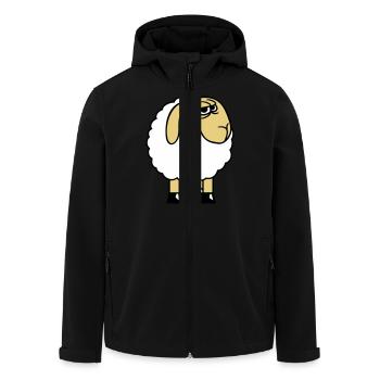 Schaf Guckt Skeptisch Kritisch Misstrauisch Starrt - Recycelte Männer Softshell-Jacke von Stanley/Stella - Schwarz - Vorne - AI Model Male 185 light (185cm)